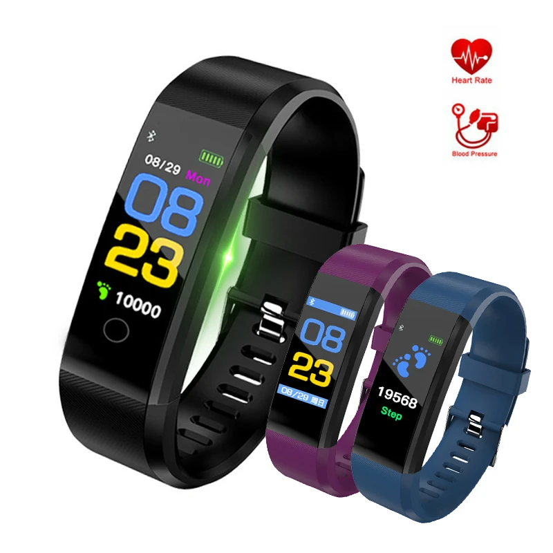 Умный Браслет монитор сердечного ритма Монитор артериального давления цветной