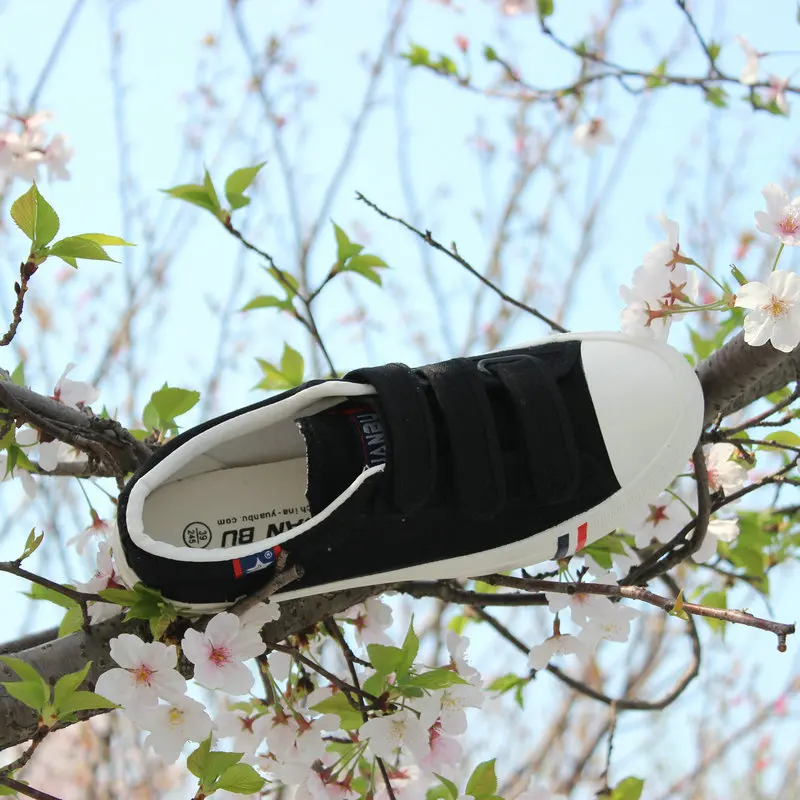 New Spring Summer breathable boys Hook &amp Loop low to help canvas mens shoes British eur35-43 | Обувь