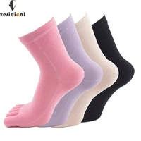 veridical 5 pairslot cotton solid 5 finger socks woman good quality five fingers socks leisure harajuku toe socks hot sale meia