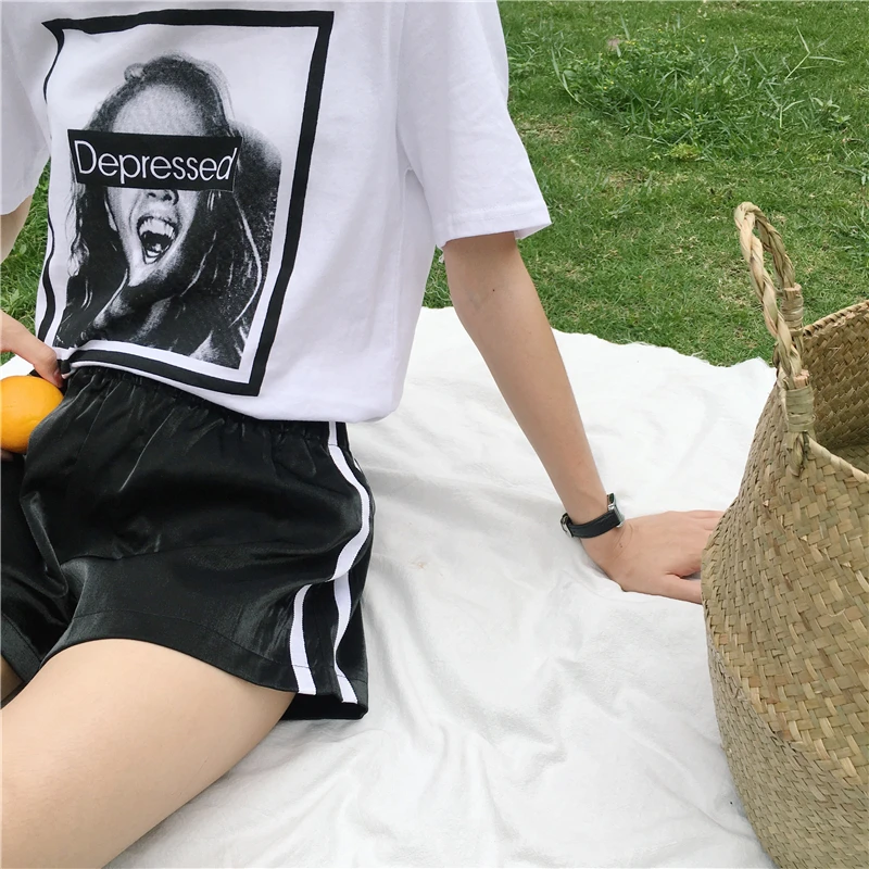 MaxZhou 2017 Летний Новый женщин Вскользь Дикий Двойной Бар Сухожилия Атласная