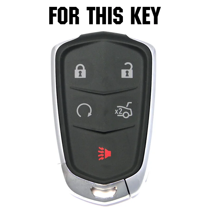 

For Cadillac CT6 ATS CTS XTS SRX XT5 Silicone Remote Key Case Fob Shell Cover Skin Holder 5 Button 2015-2019