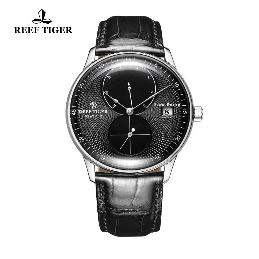 Мужской кожаный ремешок Reef Tiger RGA82B0 ультратонкие автоматические механические