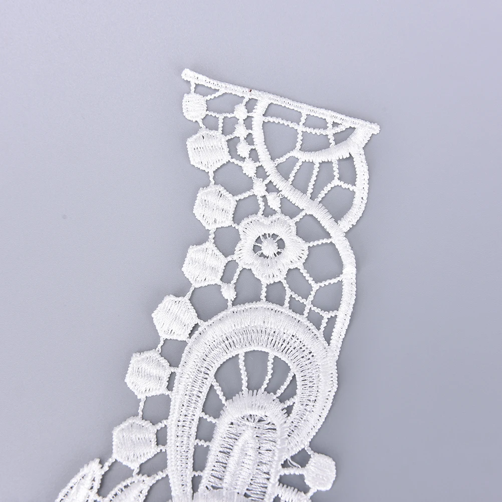 Новая мода белый вышитый воротник кружева Полые Цветы Кружева декольте