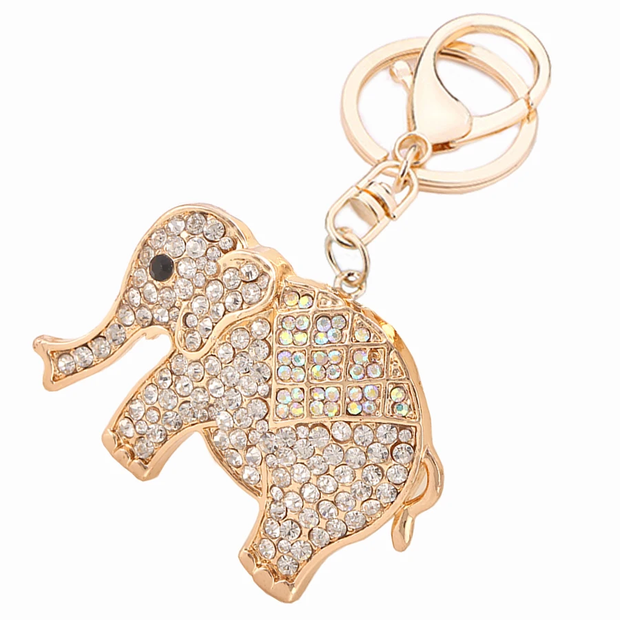 

Chaveiro!Creative Rhinestone Animal Elephants Keychain Charm Women Bag Accessory Fashion Crystal Keyring Friends Gift R032