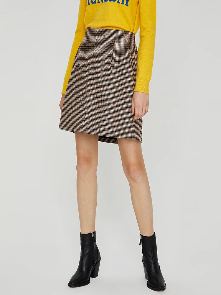 Toyouth Vintage Women Plaid Skirt High Waist Ladies Skirts A-Line Short Elegant Slim Bottom Faldas Mujer 2019 Autumn | Женская одежда