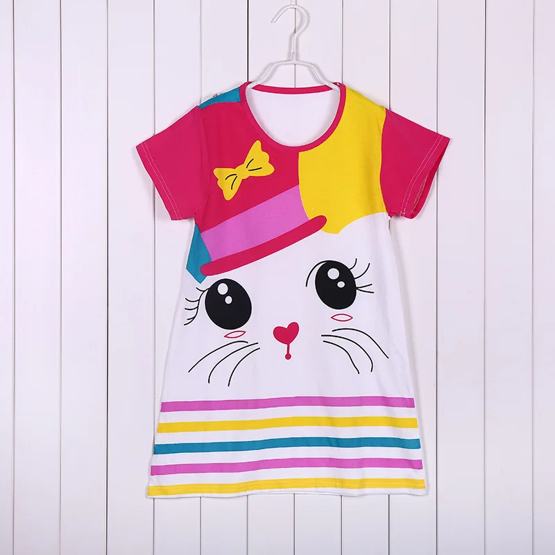 Детская Пижама для девочек ночная рубашка с мультяшным принтом милое платье