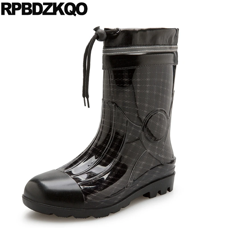 

Mid Calf Black Ankle Shoes Waterproof Cheap Camouflage Rainboots Rain Mens Rubber Boots Tall Safety Footwear Male Fashion 2021