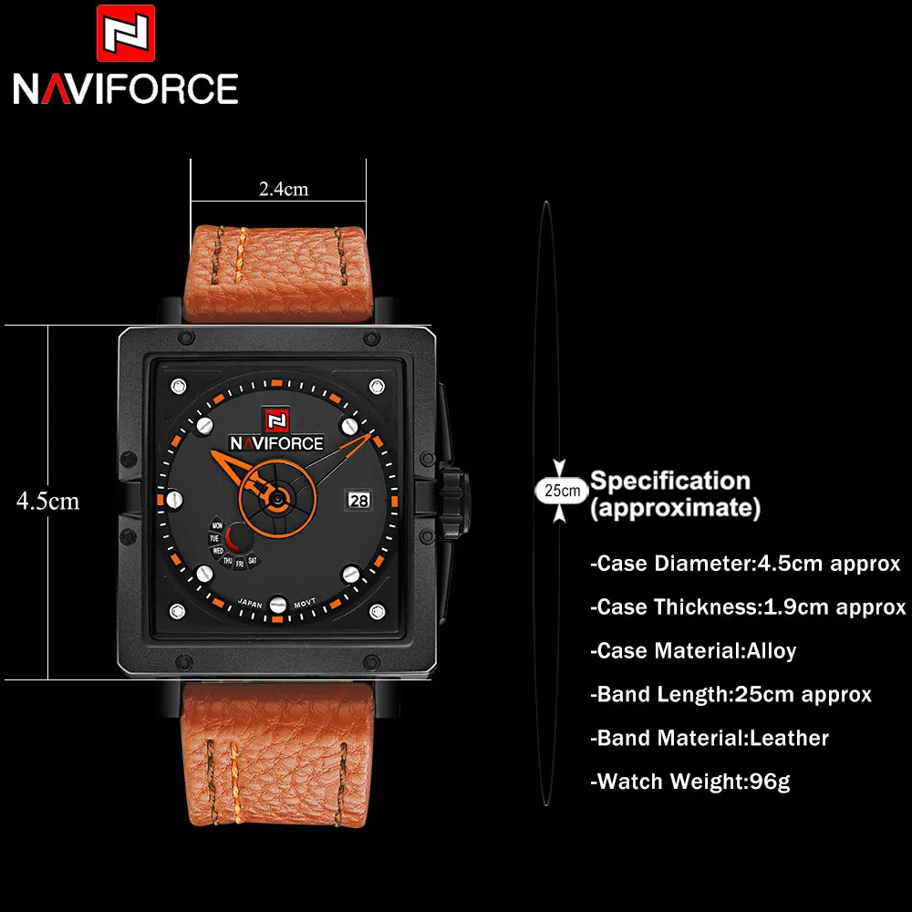 NAVIFORCE 2018 Новые популярные Брендовые мужские часы модные спортивные кварцевые