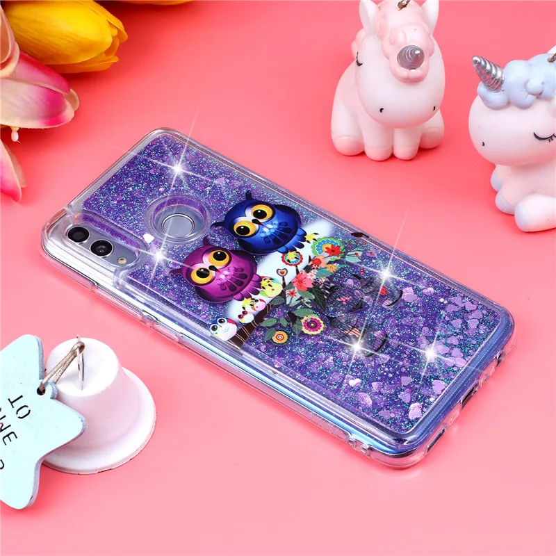 Мягкий чехол для Etui huawei P Smart чехол s для huawei P Smart POT-LX1 POT-LX3 чехол блестящий чехол с динамической жидкостью