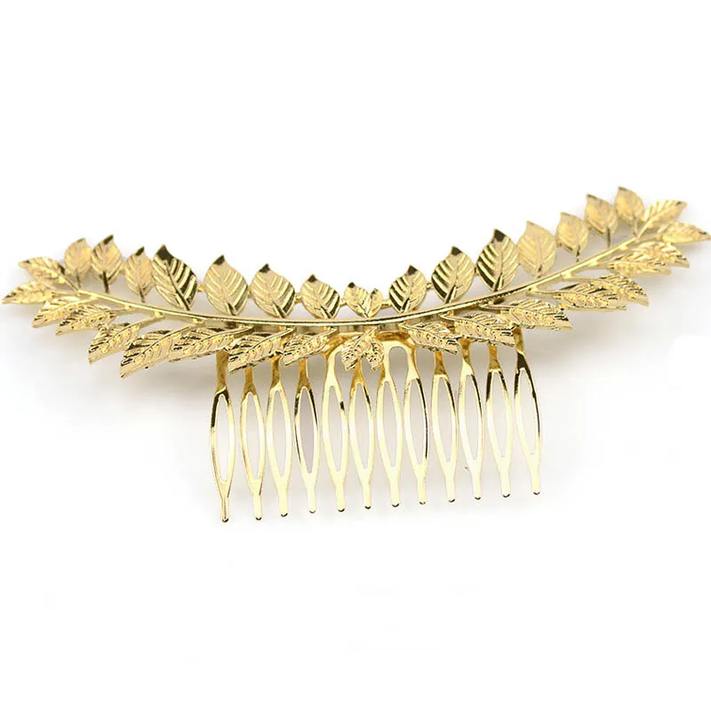 Rose Gold Comb Греческие свадебные аксессуары для волос головной убор Золотой Серебряный Оливковый лист повязка на голову расческа заколка корона ювелирные изделия головной убор - Окраска металла: Rose Gold Comb