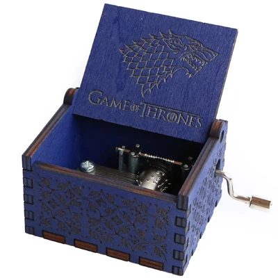 Game of thrones 1-BU Антикварная резная деревянная игра престолов коробка Зельда Музыкальная шкатулка Рождественский подарок на год подарок на день рождения аноним украшения - Цвет: Game of thrones 1-BU