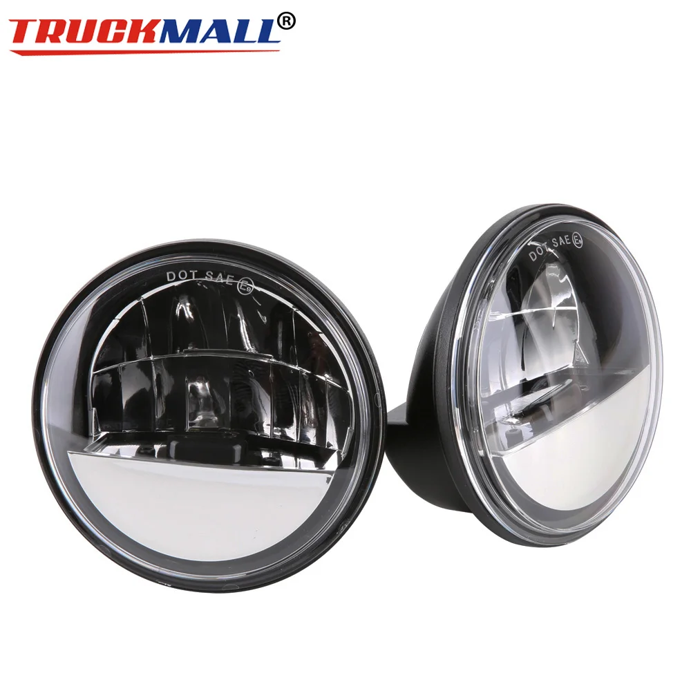TRUCKMALL 4 5 дюйма светодиодные DRL Противотуманные фары с Halo кольцом для мотоцикла 4-1/2