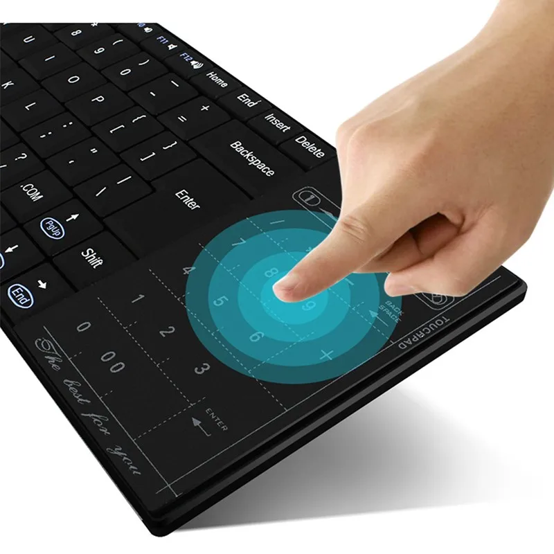Сверхтонкая Мини Беспроводная Bluetooth клавиатура с тачпадом для Windows Mac ноутбука ПК