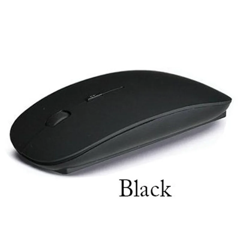 Black Компьютерная мышь для ноутбука, ультратонкая оптическая беспроводная мышь 2,4G, USB приемник, беспроводная воздушная мышь - Цвет: Black