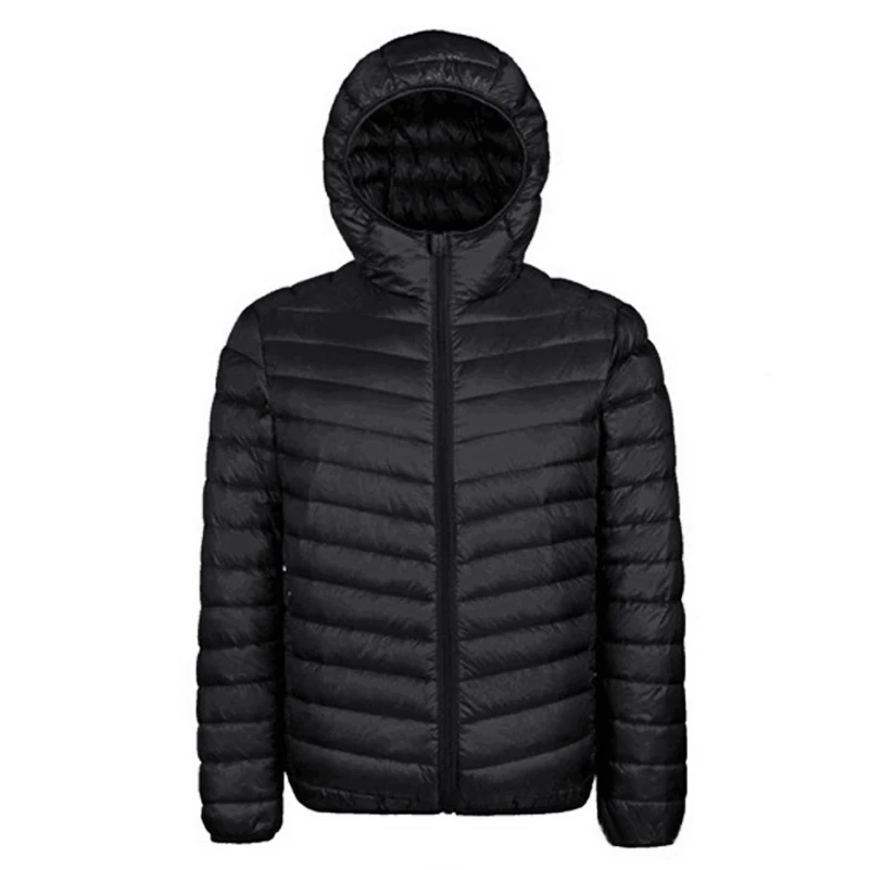 2017 Winter Jacket Men New Couples Coats Ultra-light Hooded Slim Fit Brand Cotton-Padded Solid Parkas White Duck Down 3XL X321 | Мужская