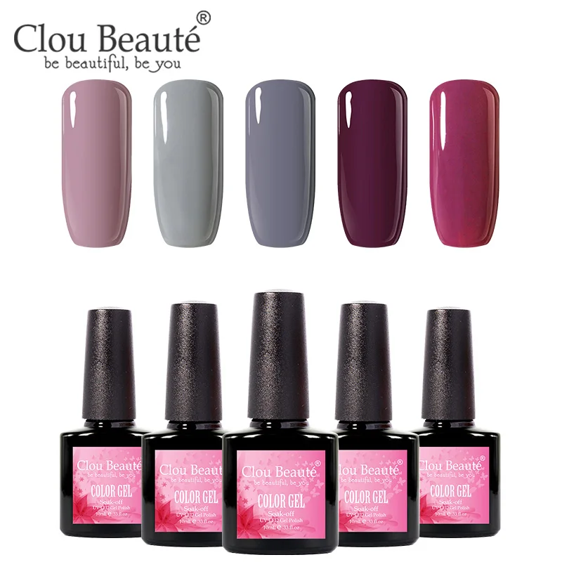 Clou Beaute УФ-гель для ногтей основа и верхнее покрытие лак для ногтей Набор для маникюра геллак Полупостоянный Гибридный праймер гель лак - Цвет: 10ml-04