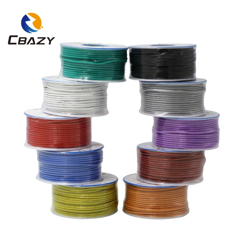 CBAZY силиконовый 30AWG 45 м гибкий силиконовый провод RC кабель квадратная модель самолета Электрический провод 10 цветов для choo