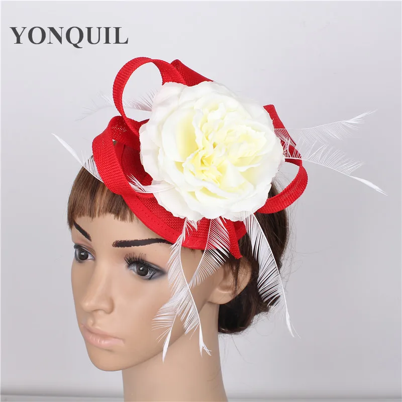 

Elegant Women Fashion Chic Fascinator Hats Headband Bridal New Fashion Headwear Nice Flower Fancy Hair Accessories Bridal Hats