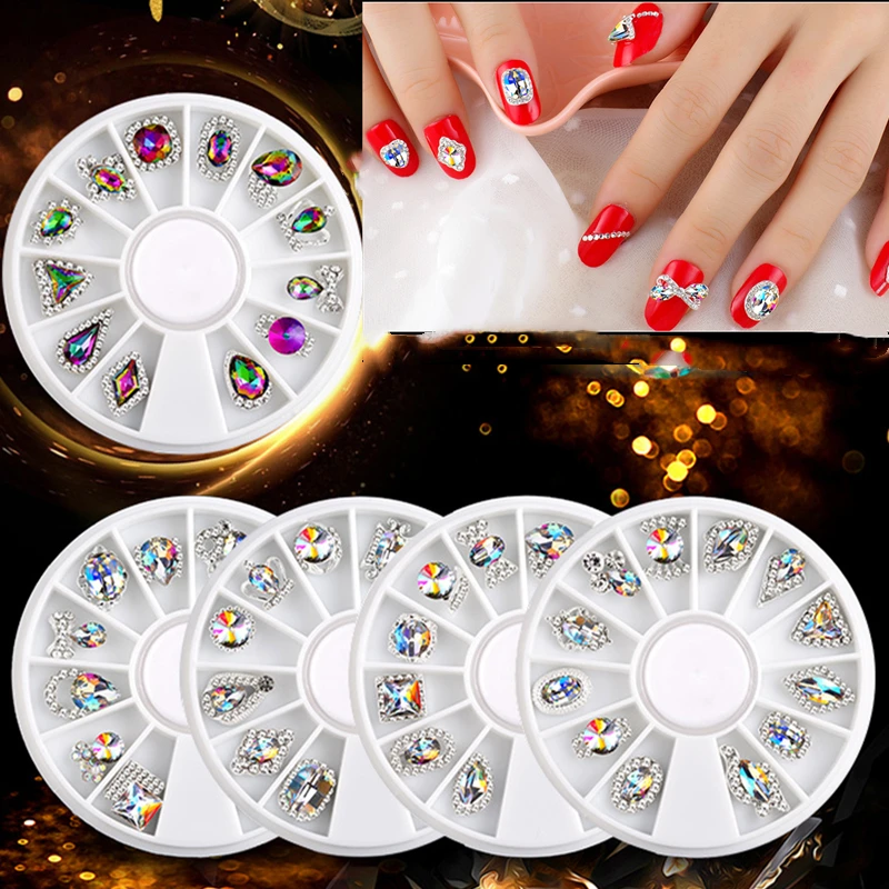 

1 Box Nail Art Alloy Rhinestones For Nails 3D Crystal Stones For Nail Art Decorations Diy Design Manicure Diamonds