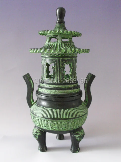 Горячая Распродажа Китайская античная бронза имитация знак башни Курильница