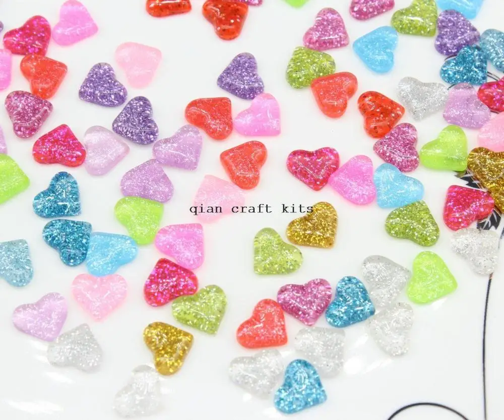 400 шт продажа смешанных цветов diy серьги для дизайна ногтей Сердце Кабошон из