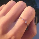 Женские тонкие кольца ZHOUYANG, 4 мини кубического циркония, светло-желтое розовое серебряное кольцо, модные ювелирные изделия KAR306