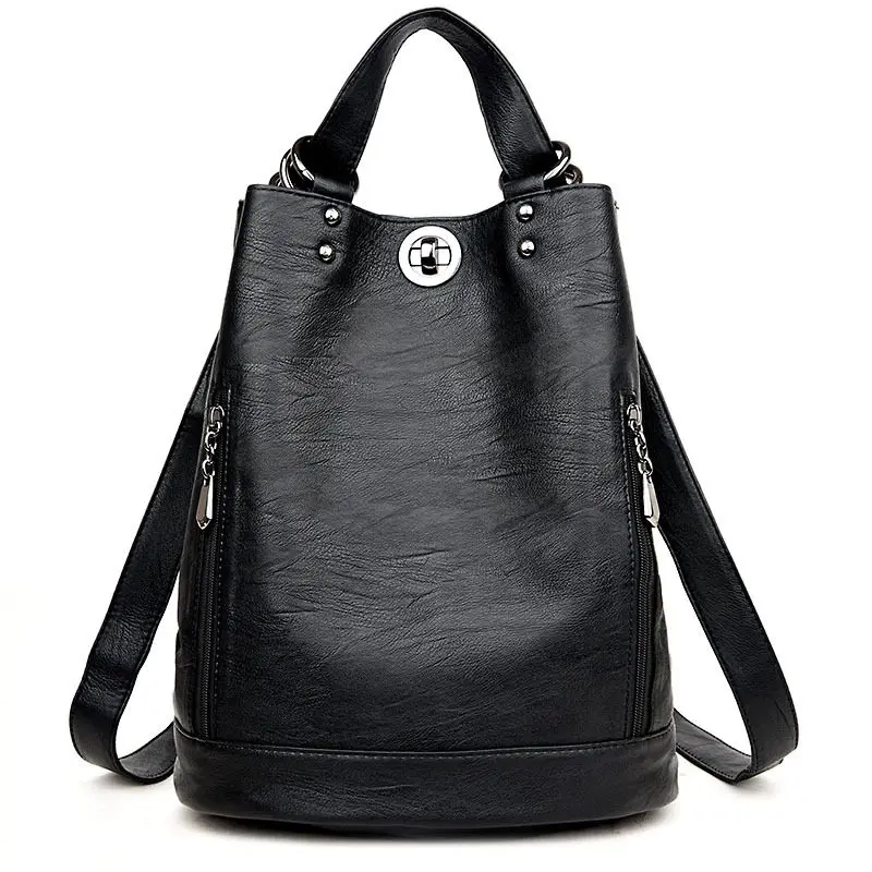 Женский рюкзак mochila feminina Повседневный многофункциональный женский кожаный рюкзак женская сумка через плечо дорожная сумка S1735