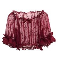 mesh lolita shirt women summer dot blouses transparent elegant see through ladies tops