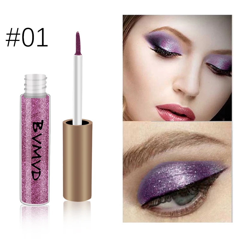 Makeup Eyeliner Liquid Long Lasting Waterproof Shimmer Eyeshadow Golden White Shining Delineador Glitter Eye Liner Cosmetics |