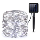 Светодиодный ная гирлянсветильник на солнечной батарее, с медным проводом, с USB-разъемом