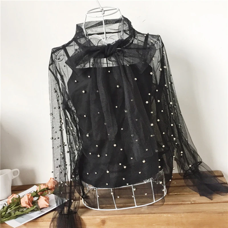 Блузка женская винтажная прозрачная с О образным вырезом 2 шт.|beaded blouse|blouse shirtshirt