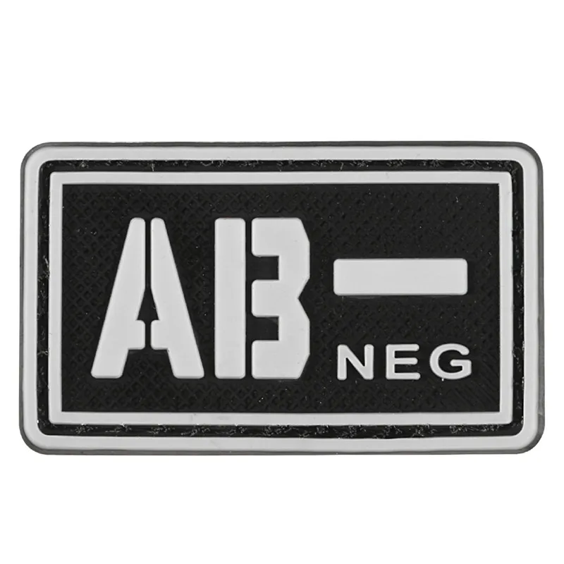 Красные сувениры светящиеся ПВХ Patchs A+ B+ AB+ O+ положительная A-B-AB-O-отрицательная тактика крови патч военный Резиновый значок