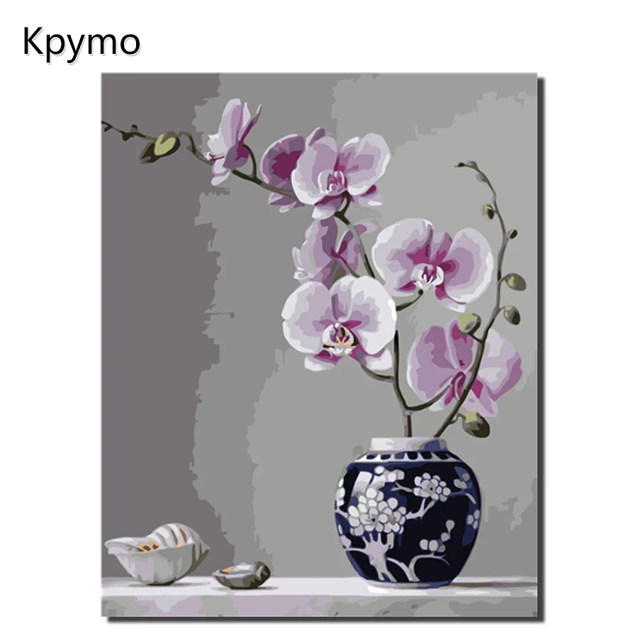 Kpymo картина маслом в рамке по номерам цветы картины холст для гостиной стены