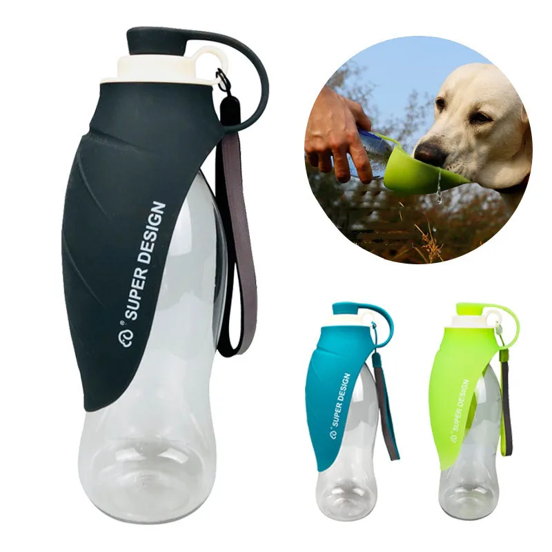 

580ml Portable Pet Dog Water Bottle Soft Silicone Leaf Design Travel Dog Bowl For Puppy Cat Drinking Outdoor Pet Water Dispenser