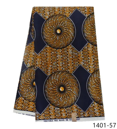 African wax fabric polyester high quality Embroidery real wax african ankara wax prints for dress free shipping 1401-36 - Цвет: 1401-57