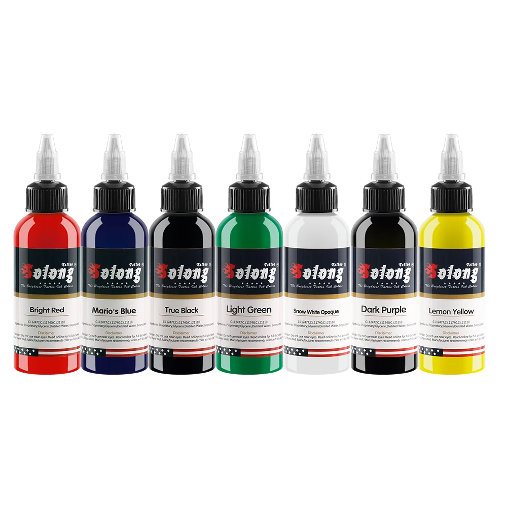 STIGMA Tattoo New design 7 Basic Colors Ink Set Pigment Kit 1oz (30ml) Professional Supply for TI302-3 | Красота и здоровье