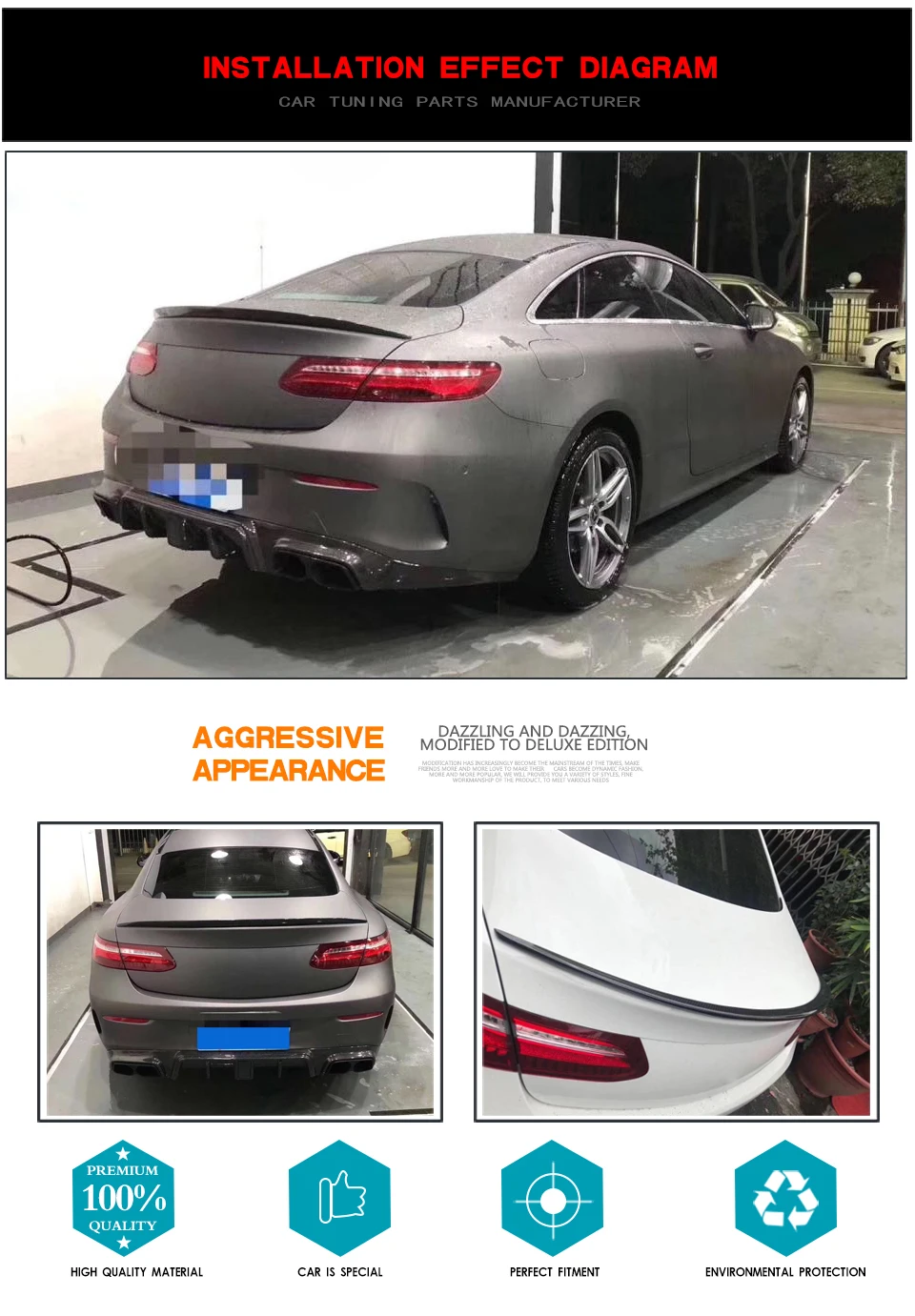 Для Mercedes-Benz W238 C238 E250 E400 E500 E550 E Класс- углеродное волокно авто спойлер заднего багажника, крыла