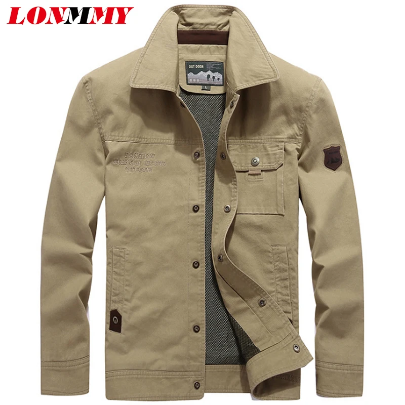 LONMMY Coats &amp Jackets mens Outerwear Streetwear Men's Clothing male casaco masculino Army green spring coat men New | Мужская