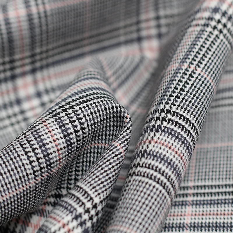 Pearlsilk Blue Pink Yarn Dyed Worsted Wool Plaid Garment Materials Spring Suit Dress DIY clothes fabrics | Дом и сад