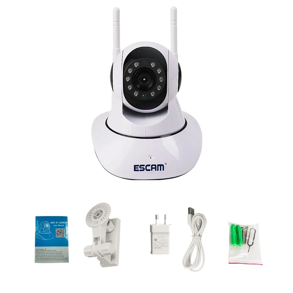 IP камера ESCAM G02 с двойной антенной 720P Wi Fi ONVIF до 128 ГБ|wifi ip|ip ir camerair camera |