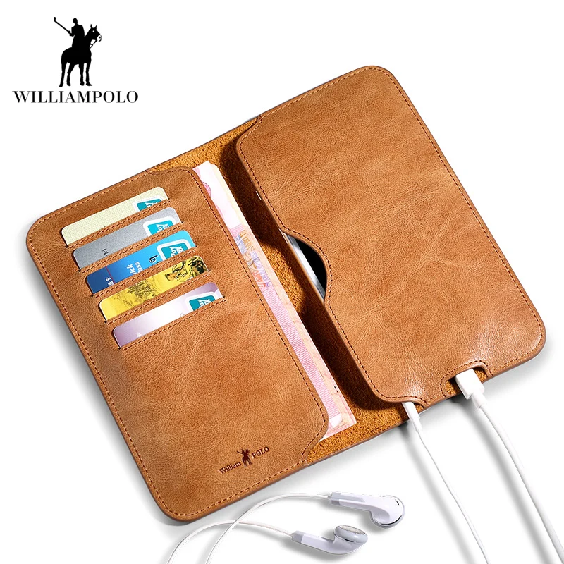 Мужской кошелек винтажный из натуральной кожи для iPhone 7S 2018|men purse|genuine leather wallet