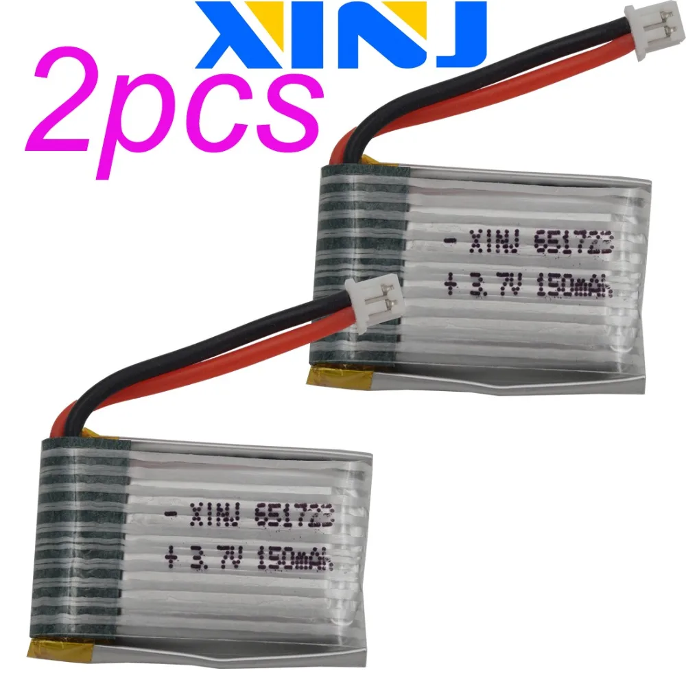 XINJ 2 шт. 3 7 V 150 мА/ч 20C JST PH 1 25 мм 651723 литий полимерный аккумулятор для СИЦ H20 H36 NH010