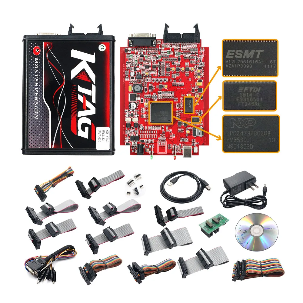 Онлайн Red EU KESS V2 5 017 V2.47 Ktag V7.020 OBD2 менеджер Тюнинг Комплект V5.017 светодиодный K-tag V2.25
