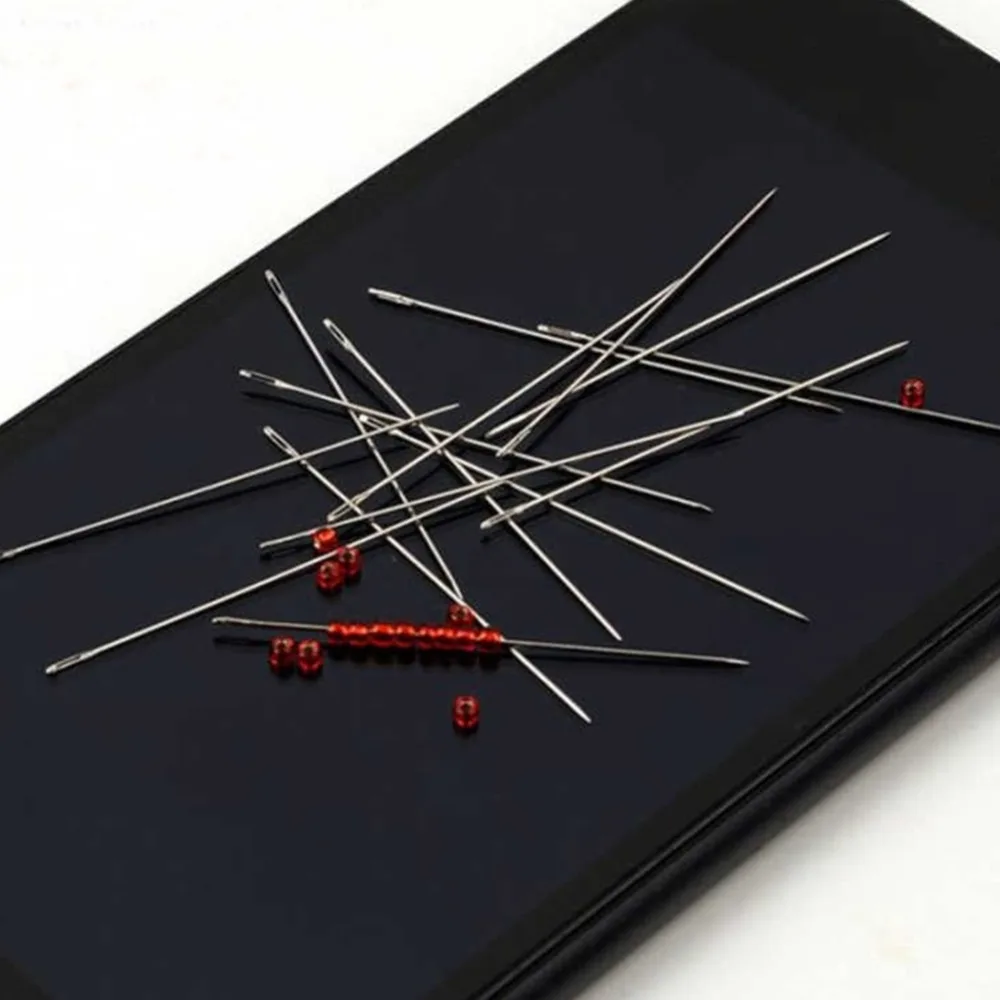 Иглы длинные из нержавеющей стали для бисероплетения Диаметр 0 45 мм 32 55 80 3 размера