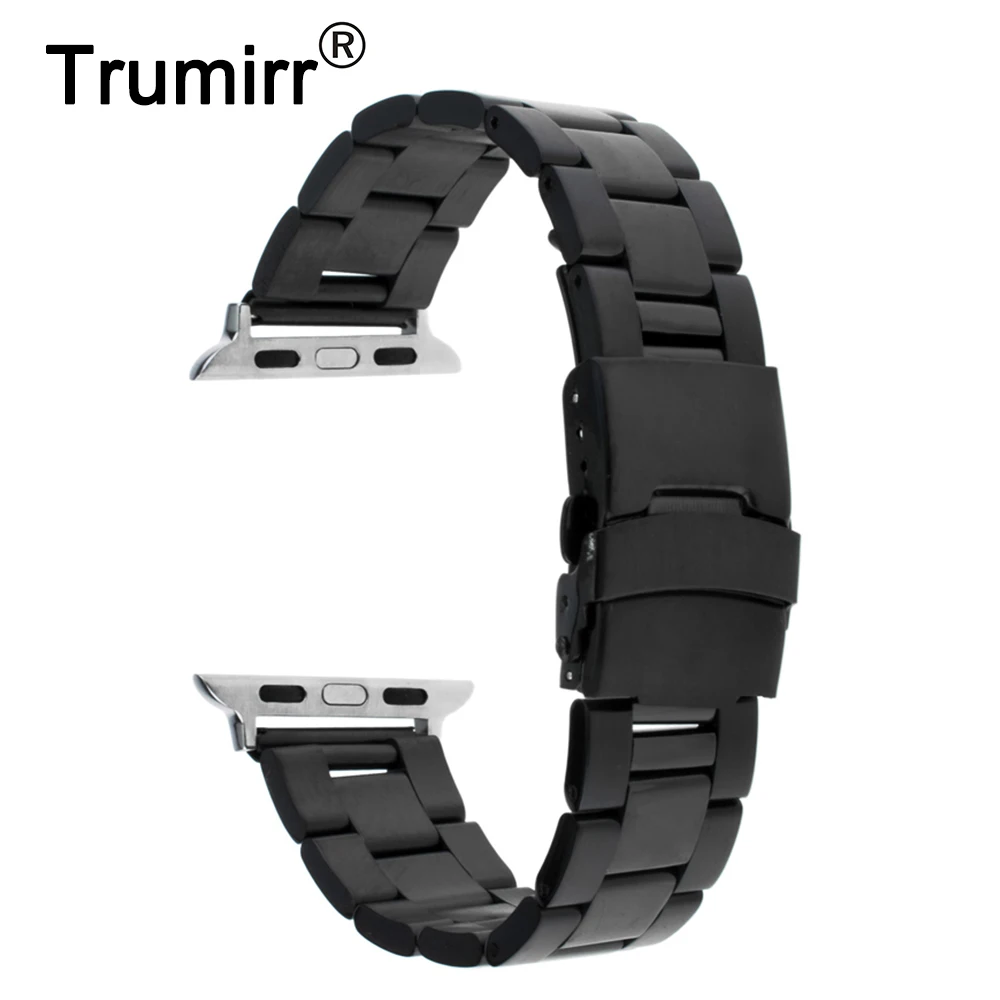 Ремешок для часов из нержавеющей стали сменный Браслет с пряжкой iWatch Apple Watch 38 мм 42