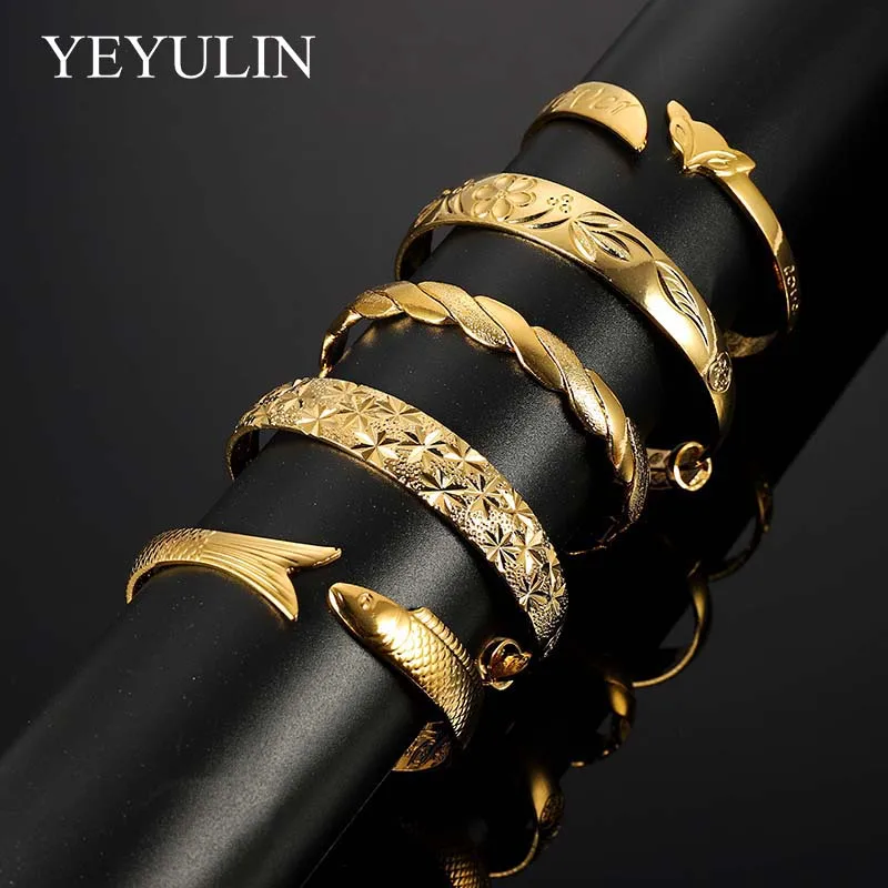 1 шт. разноцветные медные круглые браслеты золотистого цвета классические