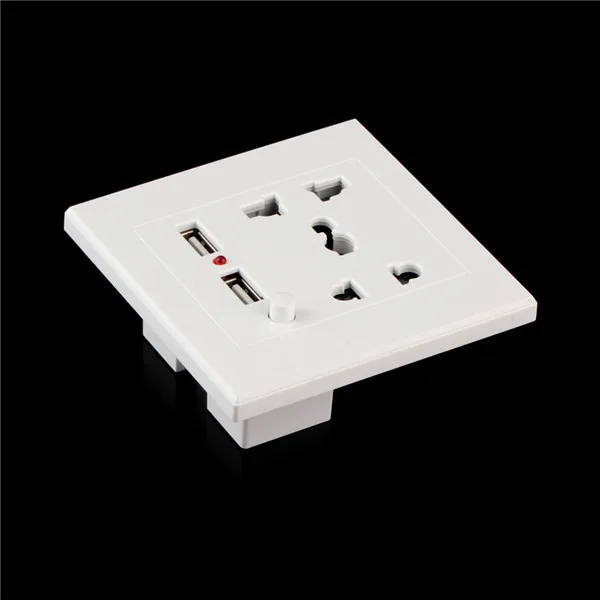 Двойной USB Электрический настенное зарядное устройство док-станция розетка панель пластина Горячая