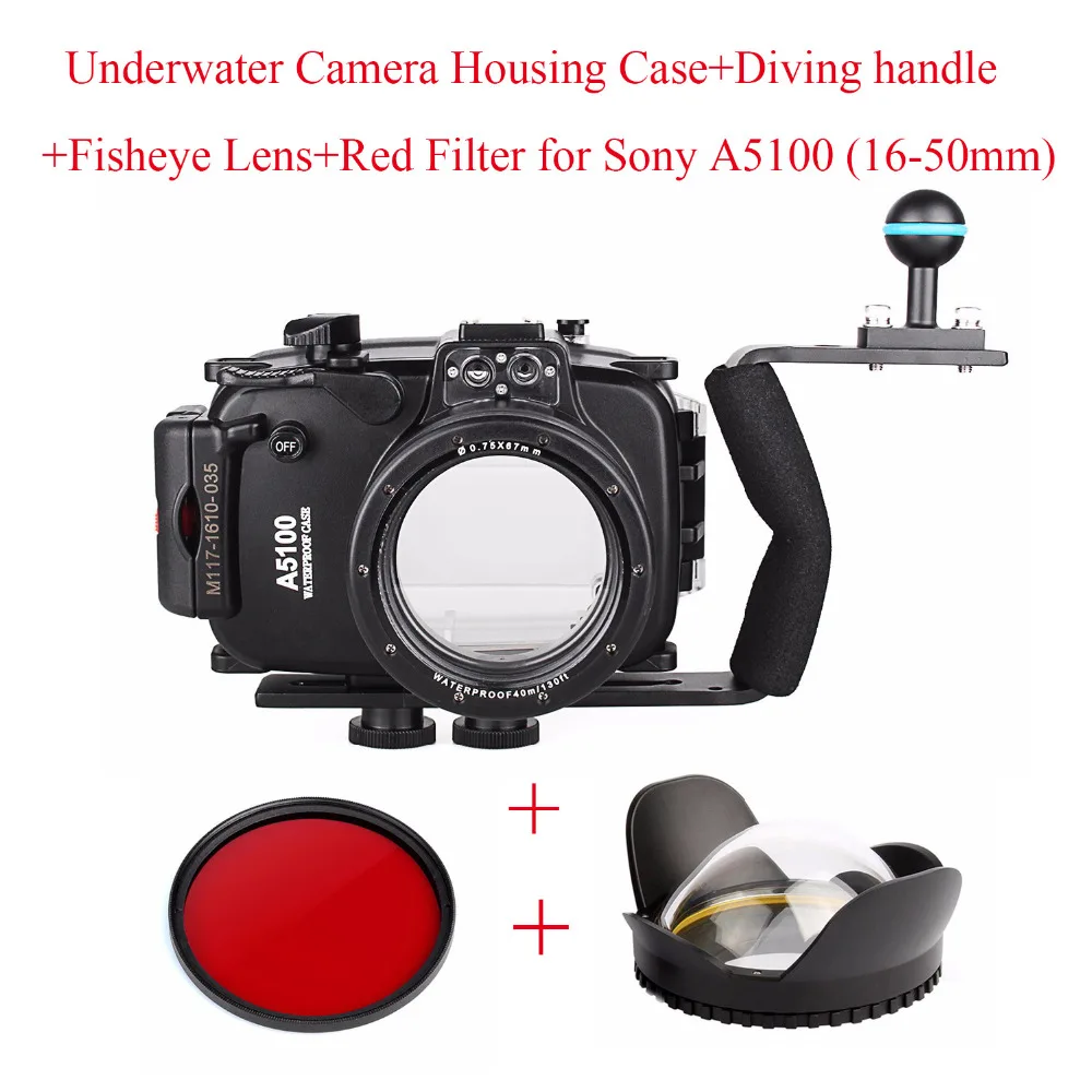 40 м/130 футов корпус для подводной камеры Sony A5100 (16 50 мм) водонепроницаемая сумка +