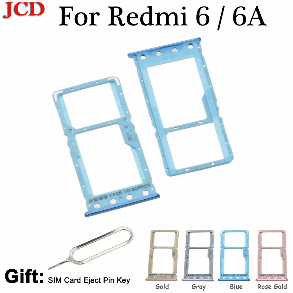 JCD для redmi 6A Sim держатель для карт слот для карт для xiaomi для redmi 6 6A запасные части для redmi 6+ извлечение сим-карты контактный ключ
