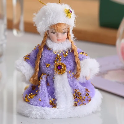 Violet Дешевые модные маленькие керамические рождественские украшения, современные фарфоровые сказочные куклы с платьем, современные украшения для дома ручной работы - Цвет: Violet